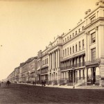 c 1868 The magnificent terrace at Verulam Place that became the Grand Hotel. Note the St.Leonards Arch (demolished in 1898) in the distance – this was the actual boundary with St.Leonards.
