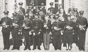 Robert Cutting (front row far right) as a Rye Town Bandsman