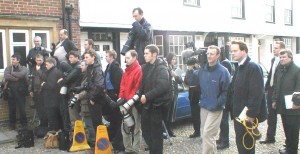 Members of the Press at Spike Milligan's Funeral.