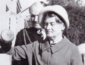 Mrs. Henry J. Wood lays the Foundation Stone for Badger Gate