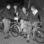 Jim Catt (right) with Jim Sergent at a change point in the epic 1946 Torch Relay
